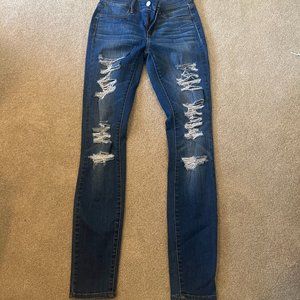 Pacsun Distressed Jeggings, Size 25, Medium Wash